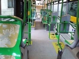 Interior de un autobús urbano de Guadalajara. (Foto: La Crónic@)