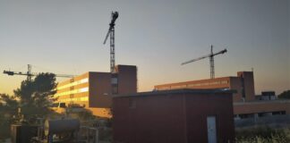 Obras de ampliación del Hospital de Guadalajara en julio de 2020. (Foto: La Crónic@)