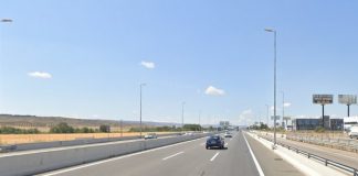 A partir d este punto de la A-2 se le fue torciendo todo al conductor investigado por la Guardia Civil. (Foto: Google Maps)