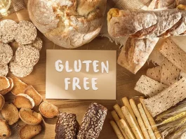 Anuncio de alimentos teóricamente libres de gluten.