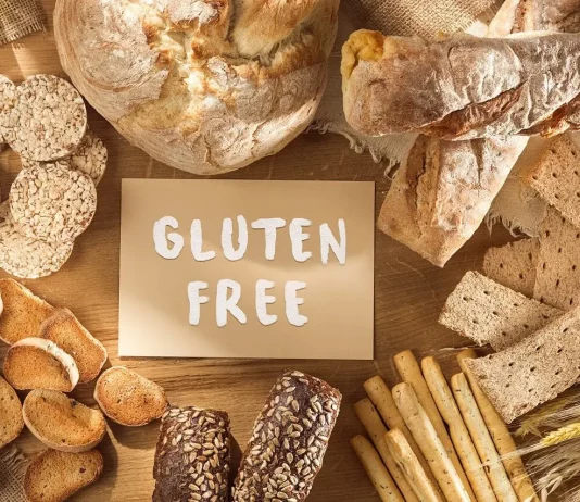 Anuncio de alimentos teóricamente libres de gluten.