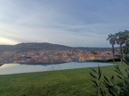 Brihuega desde la piscina del hotel de la Fábrica de Paños. (Foto: La Crónic@)