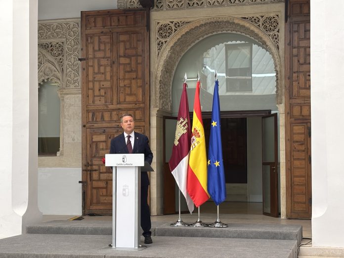 García-Page, durate su declaración institucional del 31 de julio de 2024. (Foto: EP)