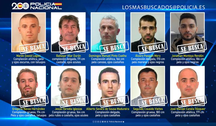 Los 10 más buscados en España por la Policía Nacional.