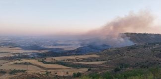 El incendio de Taracena, en las primeras horas del 31 de julio de 2024. (Foto: Ayto. de Guadalajara)