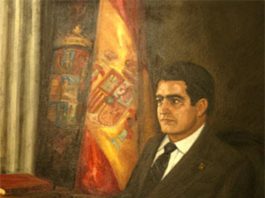Retrato oficial de Emilio Clemente en la galería de presidentes de la Diputación de Guadalajara.