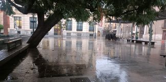 El Jardinillo bajo la lluvia, en la mañana del 29 de agosto de 2024. (Foto: La Crónic@)