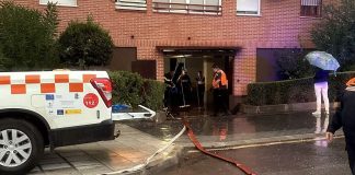 Achicando agua en la ciudad de Guadalajara por las lluvias del 19 de septiembre de 2024. (Foto: Ayto. de Guadalajara)