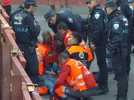 Un herido en las curvas de Santo Domingo durante el último encierro de las Ferias de Guadalajara de 2024. (Foto: CMM)