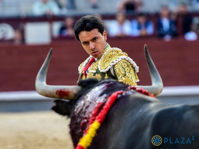 Juan de Castilla ante la tremenda arboladura de uno de sus oponentes, este domingo en Madrid. (Foto: Plaza 1)