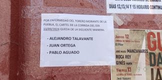 Desde la mañana del miércoles ha quedado confirmada, y anunciada, la caída del cartel de Morante de la Puebla en Guadalajara. (Foto: La Crónic@)