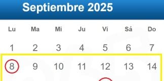 Posible calendario de las Ferias de Guadalajara en 2025, limitado por el día de la Patrona y con la referencia del "viernes de Ferias", según lo establecido este 25 de octubre de 2024 por el Pleno del Ayuntamiento.