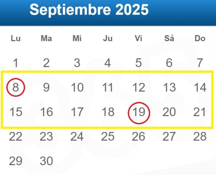 Posible calendario de las Ferias de Guadalajara en 2025, limitado por el día de la Patrona y con la referencia del 