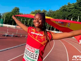 Ebosele, en una competición. (Foto: Federación de Atletismo)