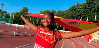 Ebosele, en una competición. (Foto: Federación de Atletismo)