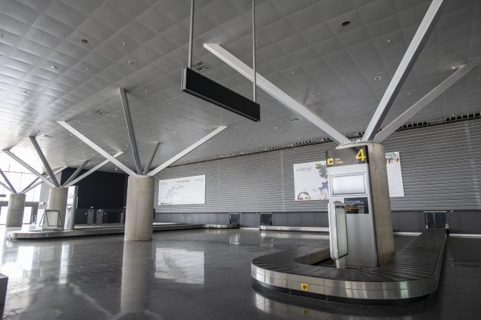 Cintas para recogida de equipajes en el aeropuerto de Ciudad Real en una imagen de 2019.