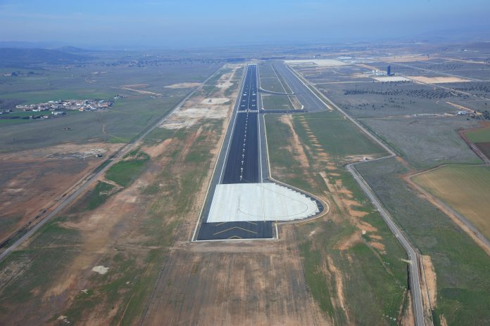 El aeropuerto de Ciudad Real, desde el aire.