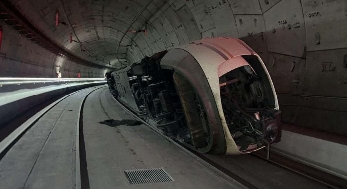 AVE descarrillado en Madrid el 19 de octubre de 2024. (Foto: EP)