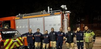 Son ocho los bomberos que han salido la pasada madrugada desde Guadalajara a Valencia. (Foto: Bomberos del Ayuntamiento de Guadalajara)