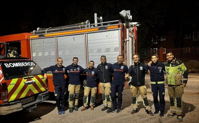 Son ocho los bomberos que han salido la pasada madrugada desde Guadalajara a Valencia. (Foto: Bomberos del Ayuntamiento de Guadalajara)