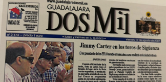 El ya desaparecido Guadalajara DosMil dedicó honores de portada a la noticia de Carter en la plaza de toros de Sigüenza, como correspondía a lo insólito del caso.