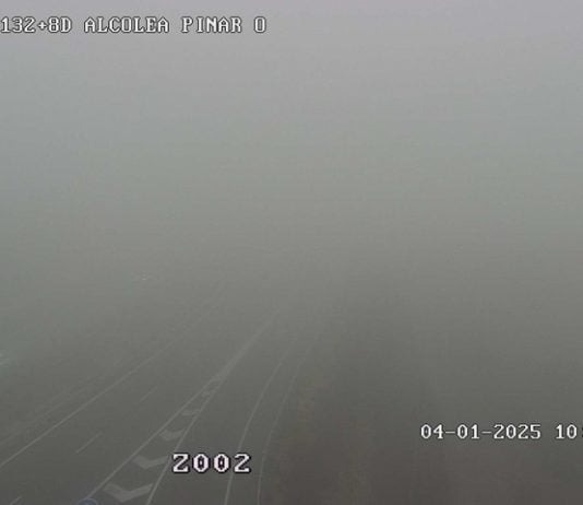 Niebla en Alcolea el pasado 4 de enero de 2025. (Foto: DGT)