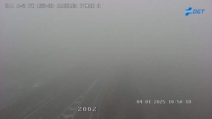 Niebla en Alcolea el pasado 4 de enero de 2025. (Foto: DGT)