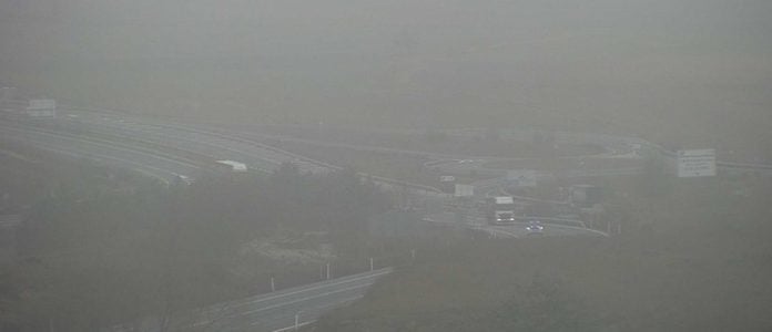 Niebla en la A-2 a la altura de Torremocha el 10 de enero de 2025. (Foto: DGT)